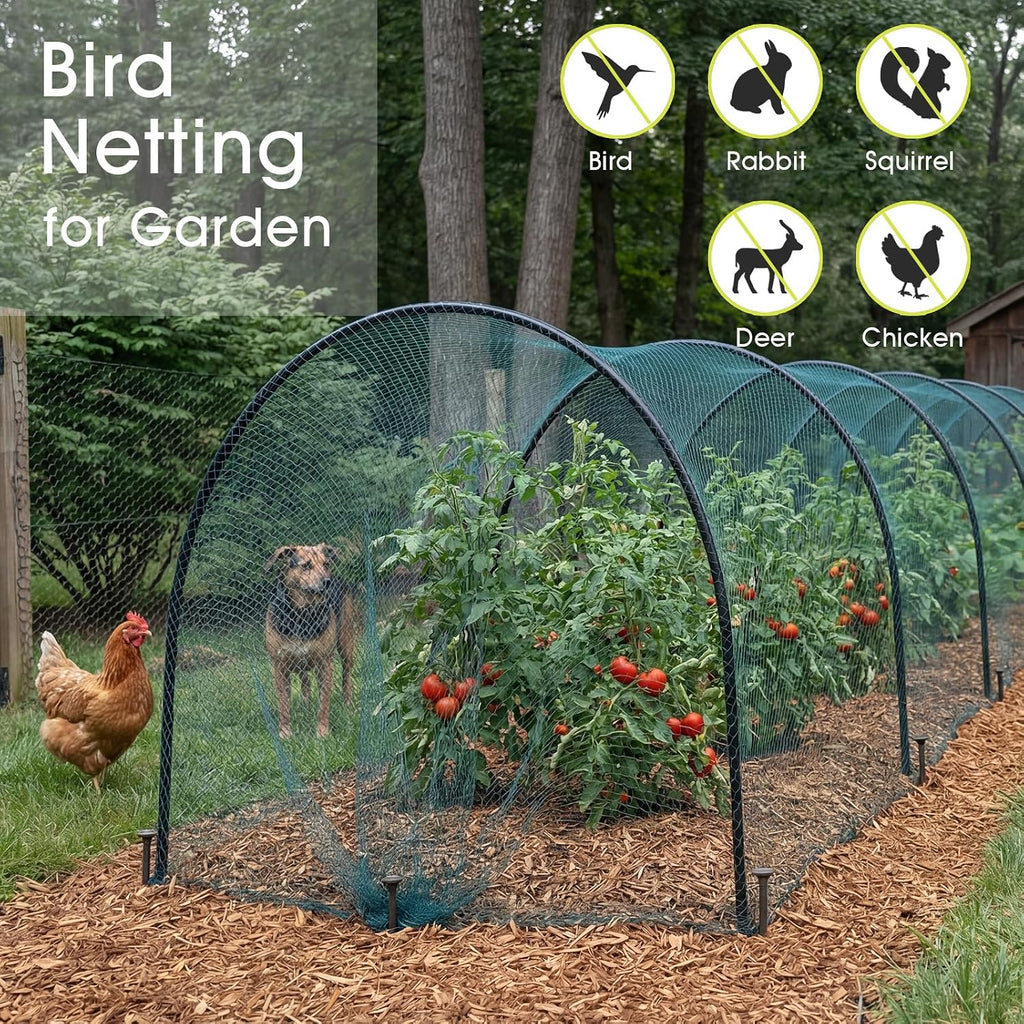 RIFNY Bird Netting for Garden Protection, 13 x 40FT Mesh Garden Netting | Heavy Duty Anti Bird Net with Staples for