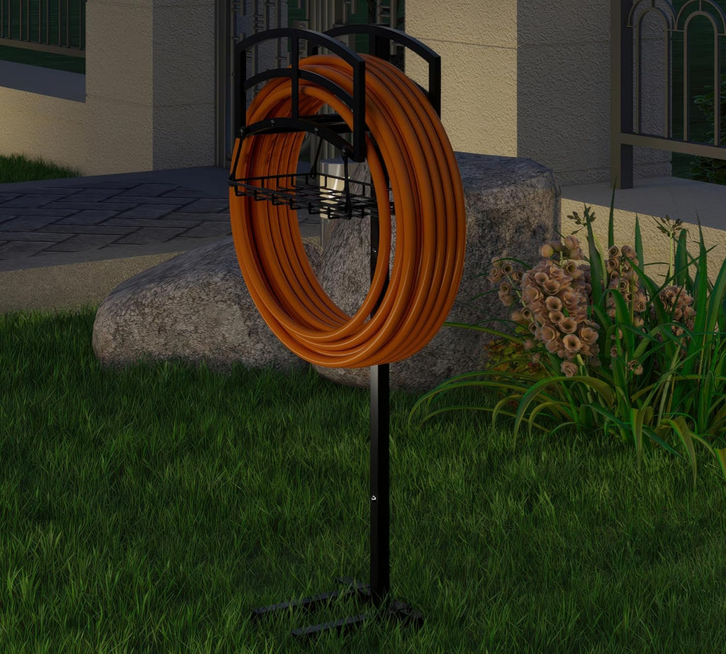 Fire Beauty Stainless Steel Garden Hose Holder for Yard Patio Garage | Stores messy garden hoses neatly outdoors.Sturdy