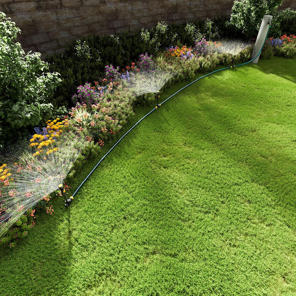 RESTMO Water Sprinklers for Yard, Above Ground Irrigation System for Lawn | Adjustable Spray Range, DIY Above Ground