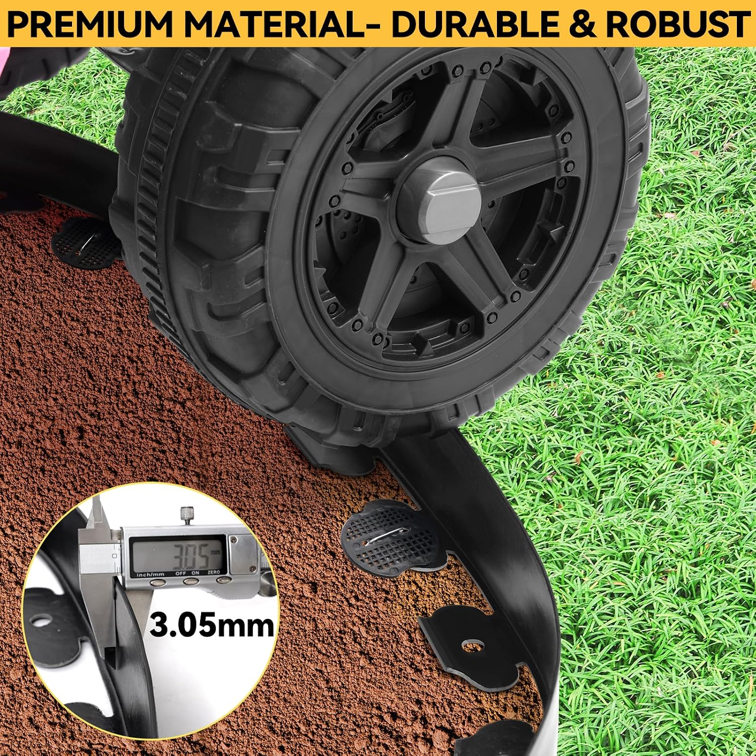 4 Inch Tall No Dig Landscape Edging, 20 FT Heavy Duty Plastic Garden Border Kit with 25 Metal Stakes, Durable