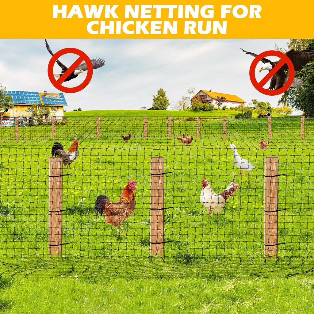 Bird Net 25'x50' with 1" Mesh Nylon Bird Netting for Garden, Poultry Netting Heavy Duty Aviary Netting Chicken Coop