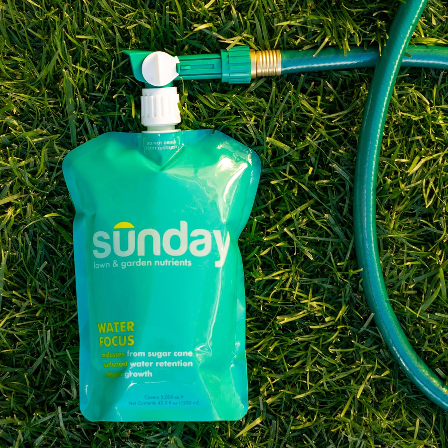 Sunday Water Focus - Liquid Lawn Fertilizer for Drought, 2 Pack + Sprayer | 18-0-3 formula with slow-release nitrogen &