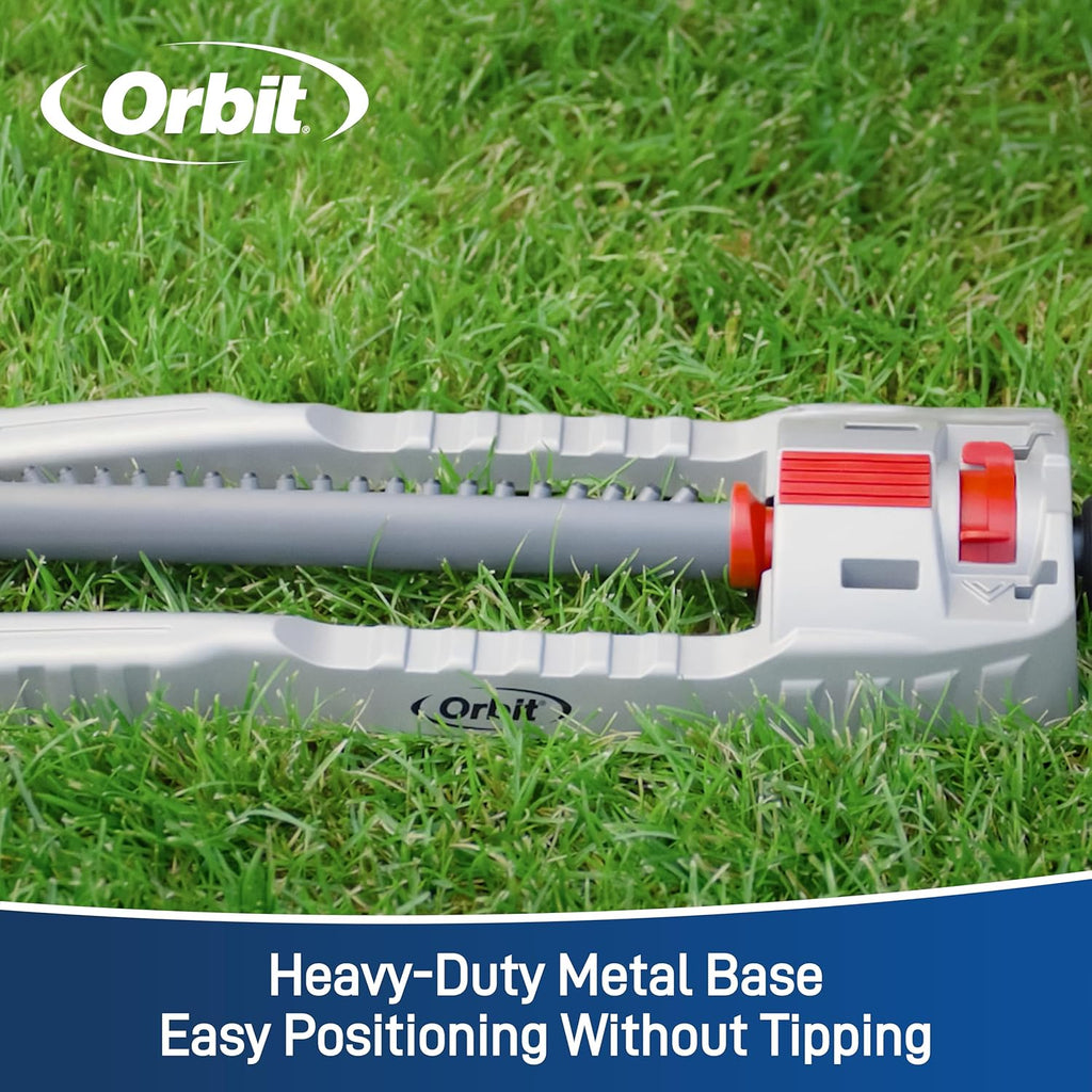Orbit 56281 Oscillating Water Sprinkler for Lawn and Garden with Metal Base and Custom Pattern Dial (Waters up to 4,000