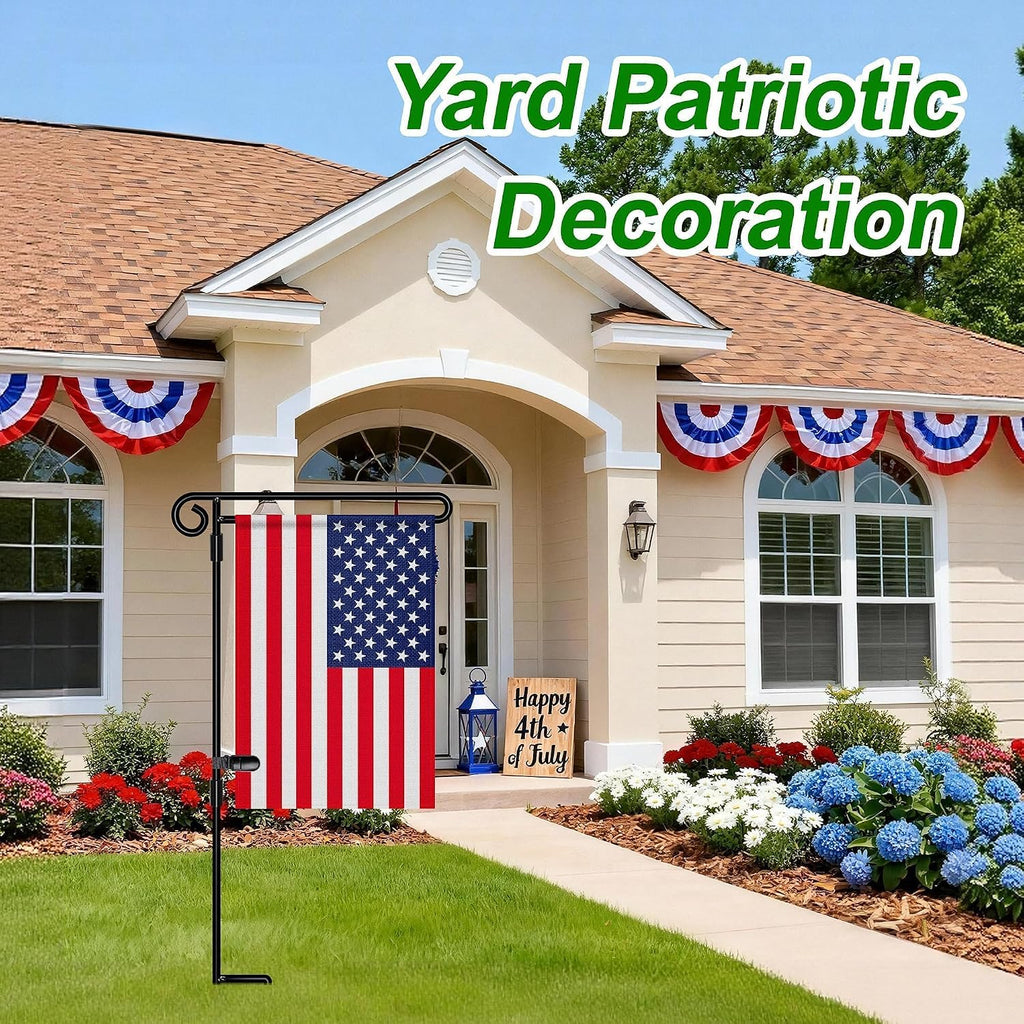 HOOSUN Garden Flag Stand Holder Easy to Install Strong and Sturdy wrought iron Pole Fits Mini Flag 12.5" x 18" no need