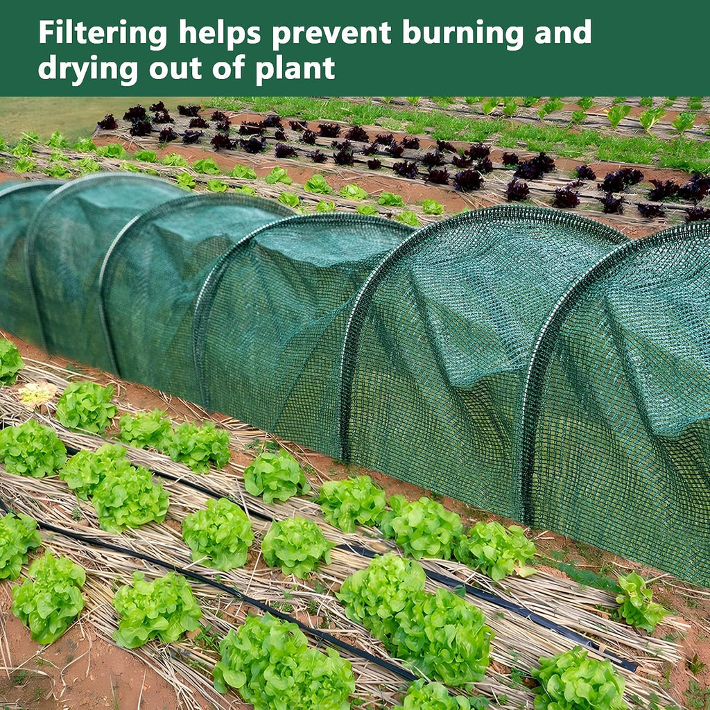 2 Pack Garden Tunnel Shade Net Cover - 10FT Shade Net Tunnel Plant Row Cover - Plant Gardening Net for Greenhouse
