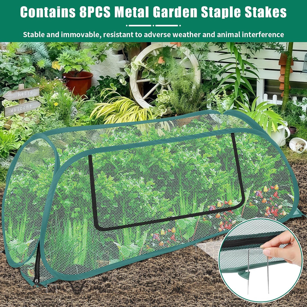 2 Pack Raised Bed Garden Covers, Garden Netting, 30% Sunblock, 45"X22"X16" | Pop Up Mesh Plant Covers, Plant Shade