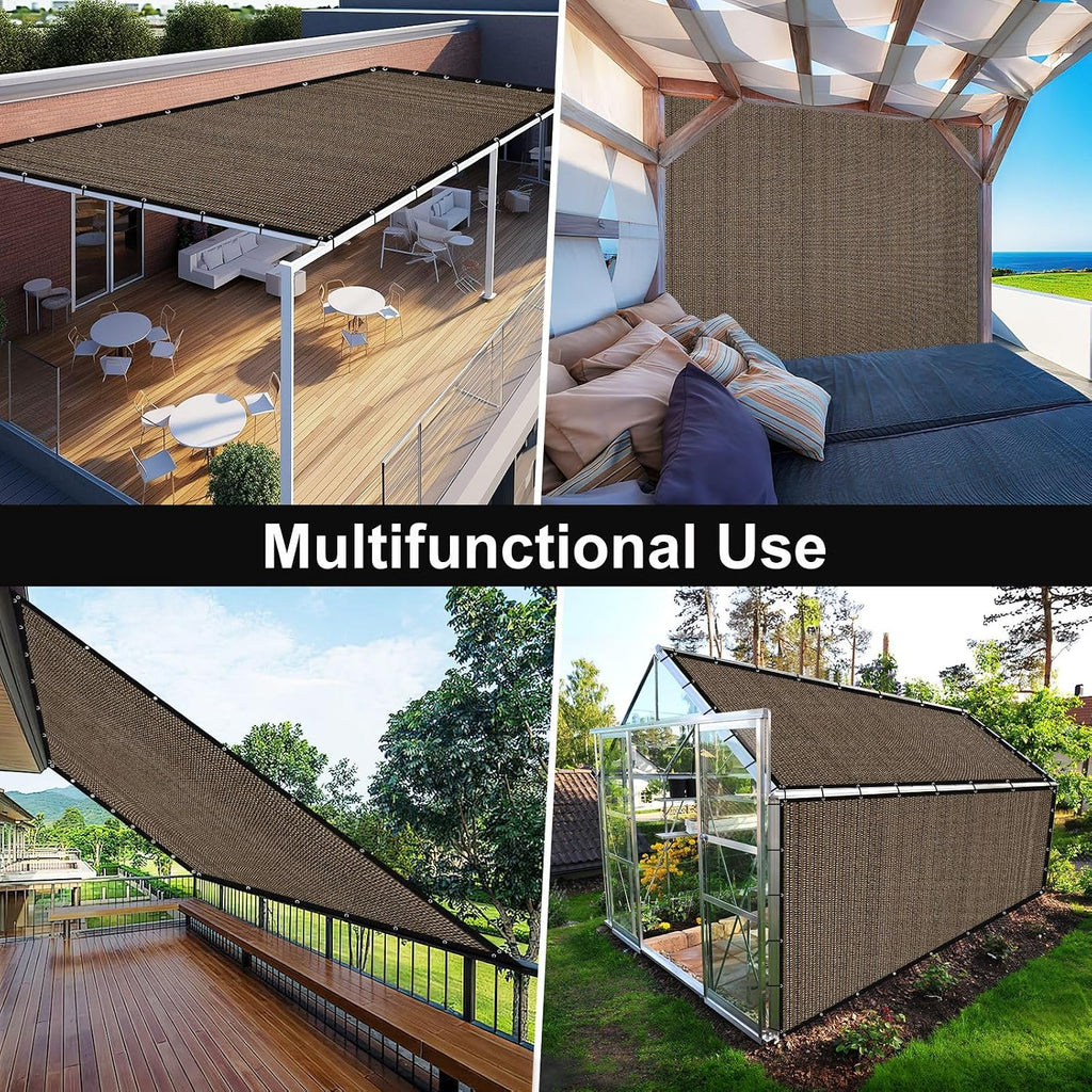 90% Sun Shade Cloth, 10 x 12 FT Pergola Shade Cover Canopy with Grommets, Sun Screen Fabric Tarp for Patio, Outdoor