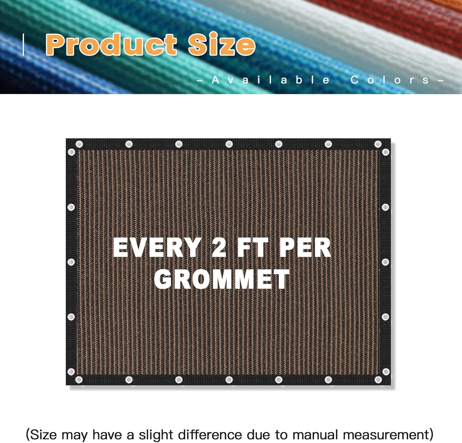 VICLLAX Shade Fabric Sun Shade Cloth Privacy Screen with Grommets for Patio Garden Pergola Cover Canopy 6x10 FT, Mocha