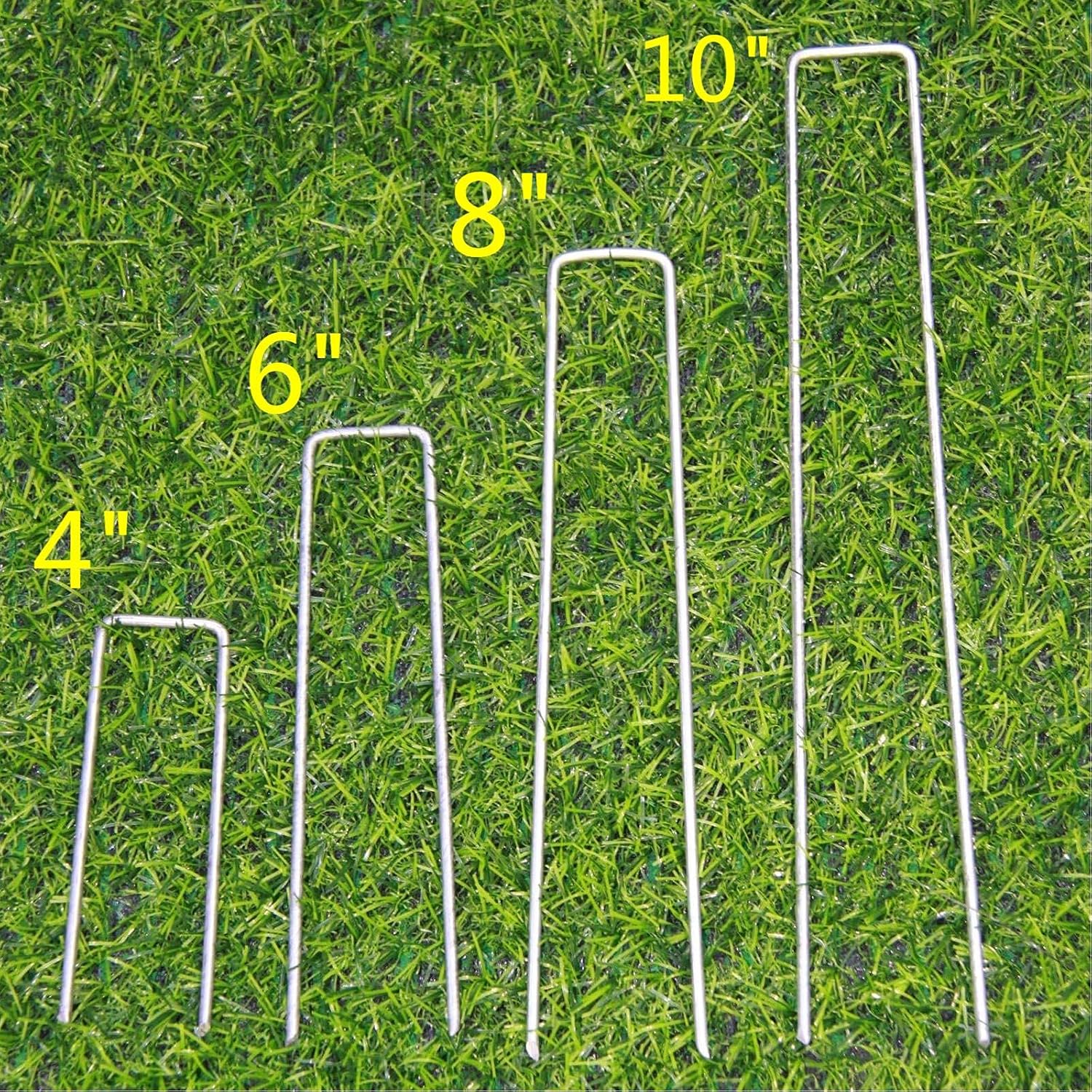 200 Pack 8 Inch 11GA(0.12inch) Galvanized Landscape Staples Garden Stakes Fence Netting Pins Ground Spikes Sod Cover