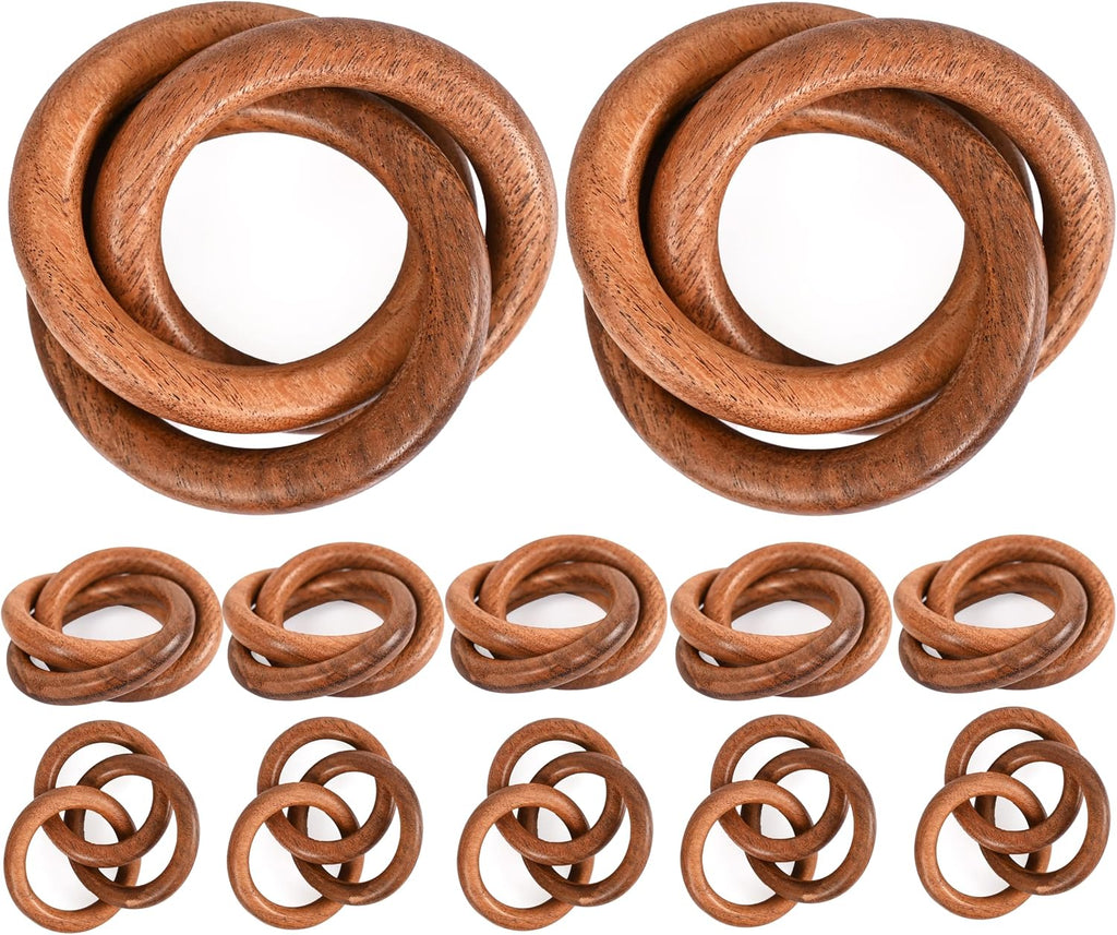 APTWOW Bright Gold Napkin Rings Set of 6, Fall Thanksgiving Table Decor