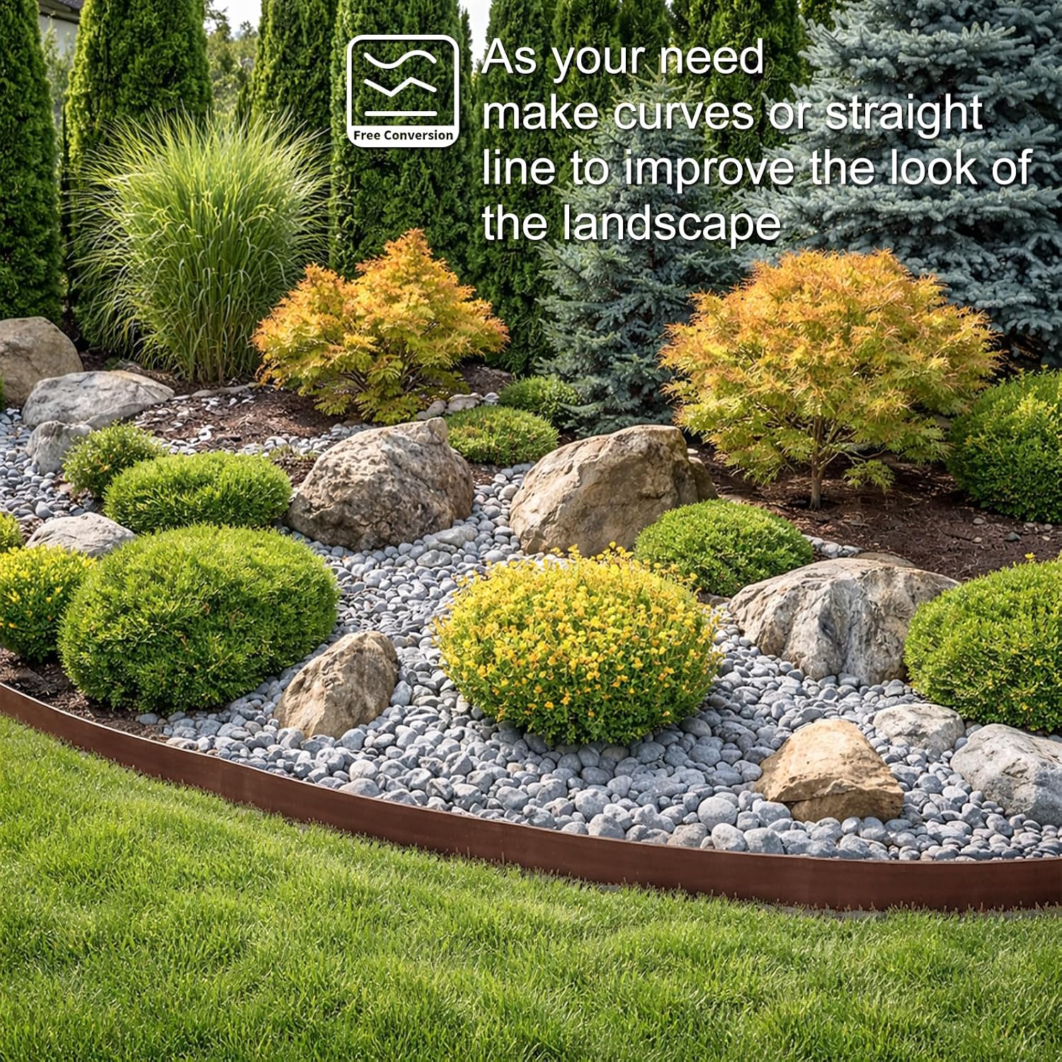 Landscape Edging 4 Inch Tall 40FT with 50Pcs Metal Spikes, Plastic Garden Edging Border Landscape Edging Border Lawn