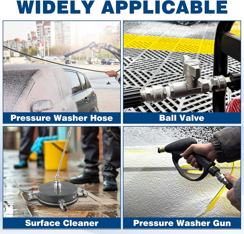 3/8 Inch NPT Pressure Washer Quick Connect Adapter Set, 12-Piece | Stainless Steel Male Thread Fittings for Compatible