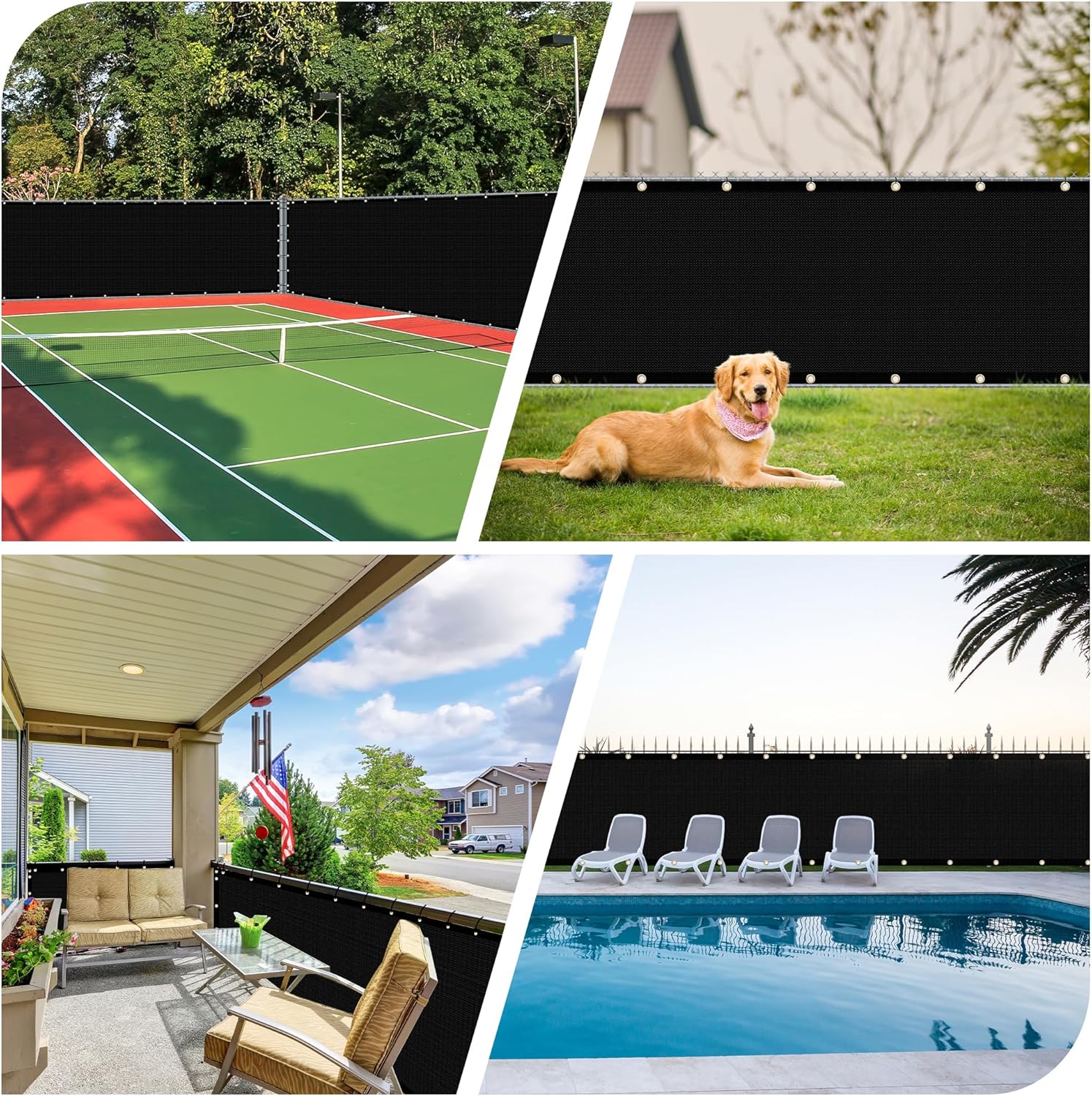 iCover 4x50ft Privacy Screen Fence, Outdoor Fencing Panels, Garden Windscreen Mesh Shade Sail Net Barrier, Include