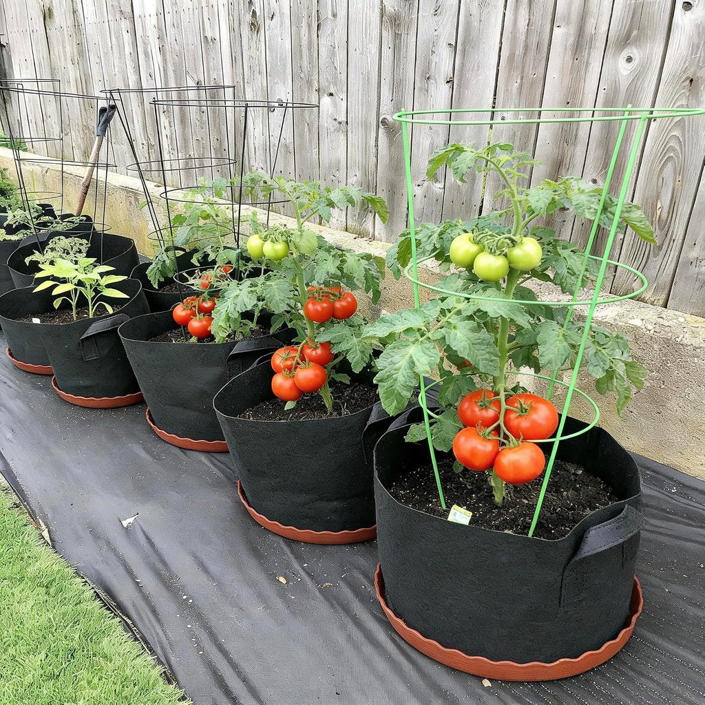 ORIMERC 4 Pack Grow Bags 5 Gallon for Growing Strawberry Tomato Self Watering Planter Fabric Plant Grow Bag Come with