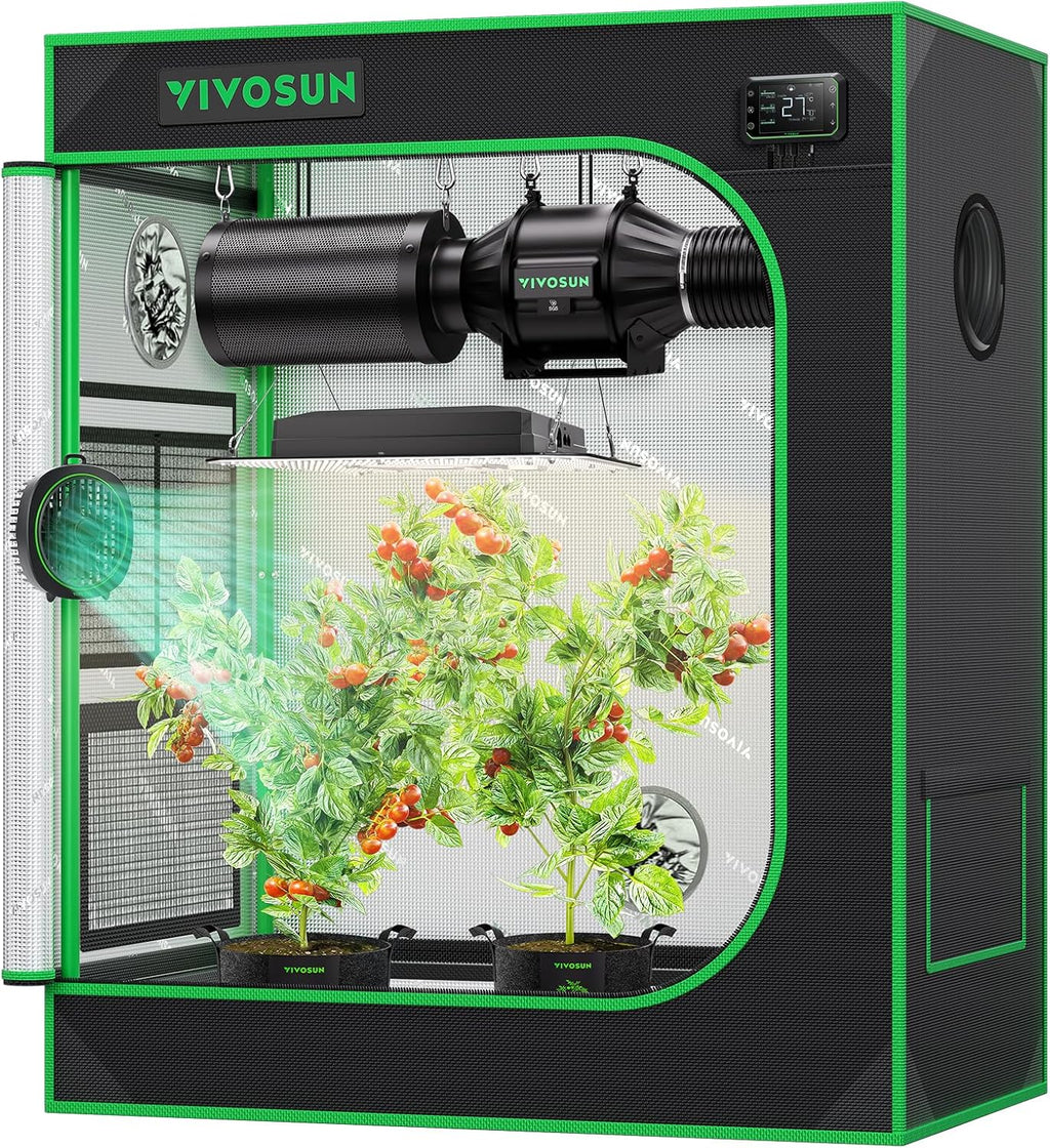 VIVOSUN 5-Pack 25 Gallon 500G Fabric Grow Bags with Strap Handles | Metal Rings for LST, Breathable Fabric, Excellent