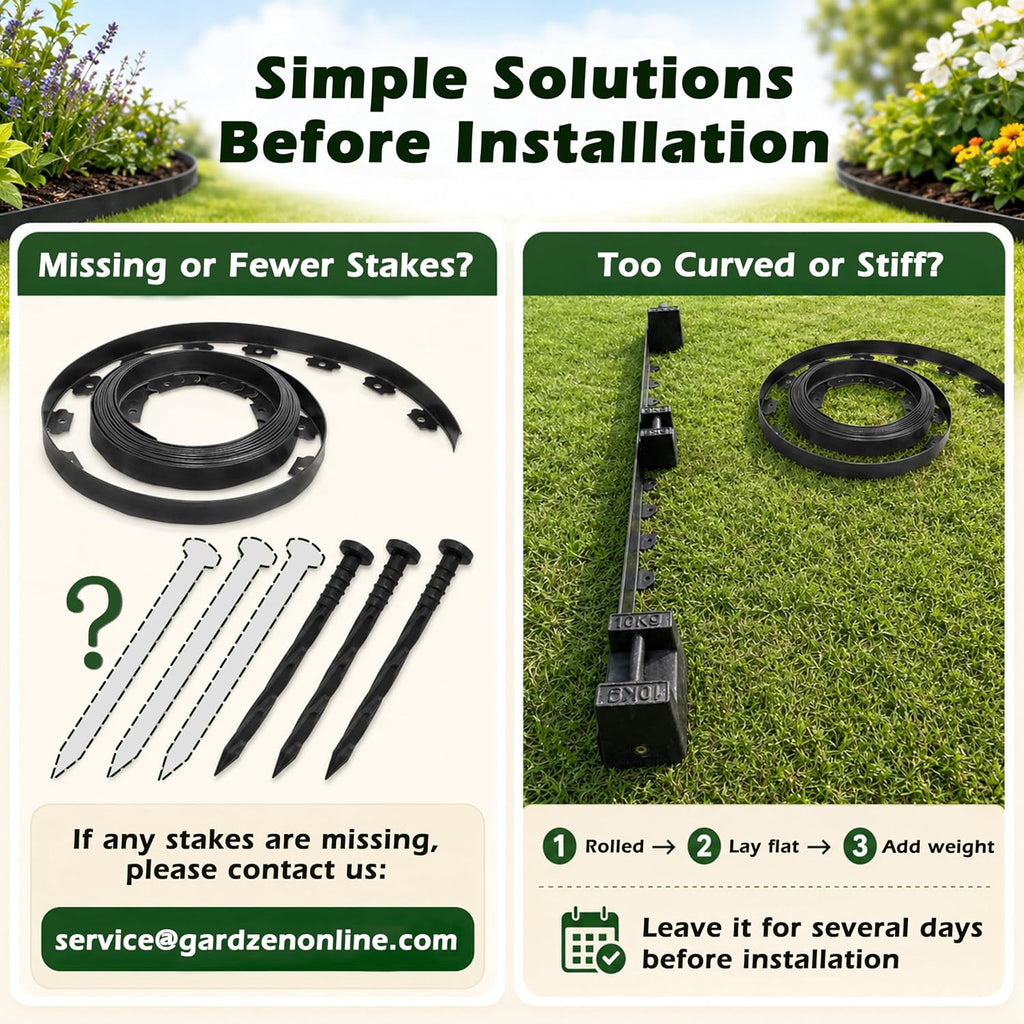 Gardzen 1.5" x40' Landscape Edging Kit with 40 Spikes | Garden Edging Coil for Lawn Borders and Landscape Projects