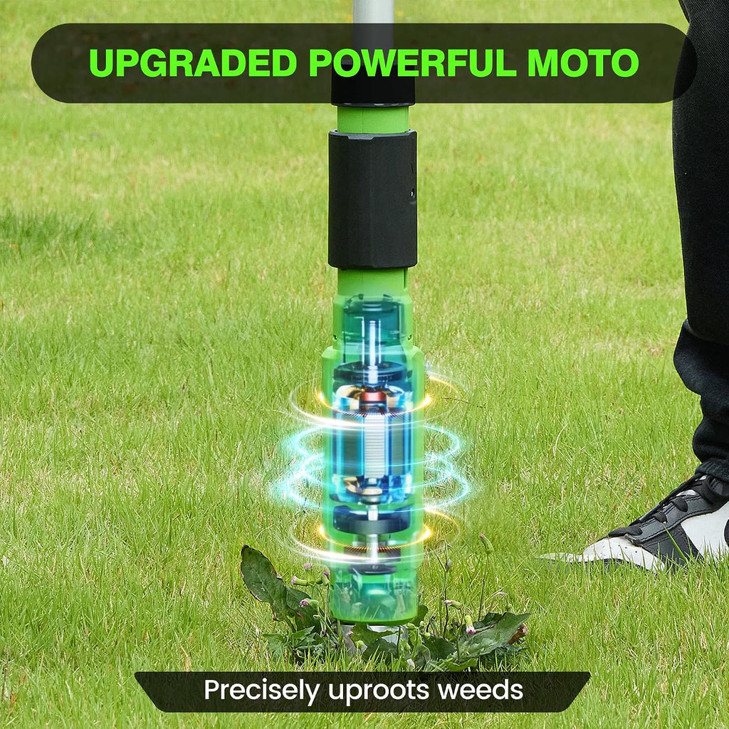 Electric Stand Up Weed Puller Tool with 3.0Ah Battery, Deep Root Removal Adjustable Handle Weeding Tool, Garden