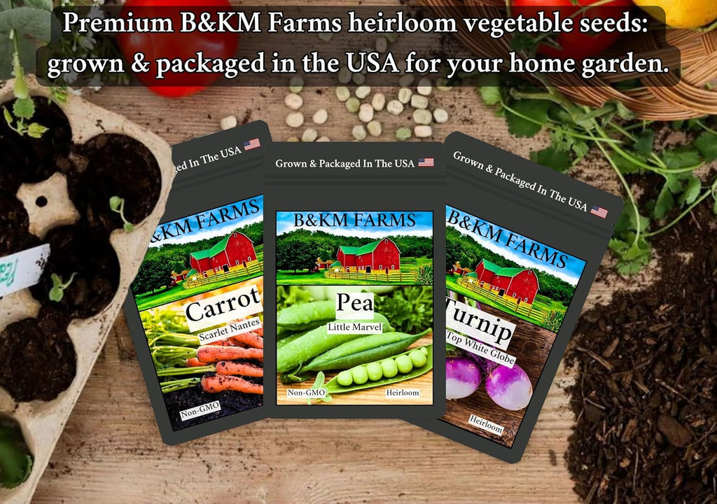 B&KM Farms 46,000+ Non-GMO Heirloom Seed Kit-40 Fruit & Vegetable Variety