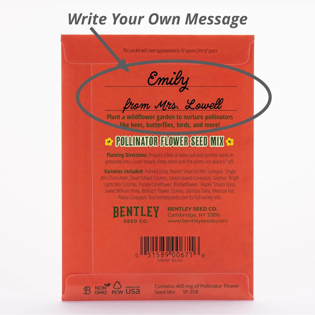 Bentley Earth Day 2025 Bee The Change - Pollinator Flower Mix Seed Packets (25 Packets)