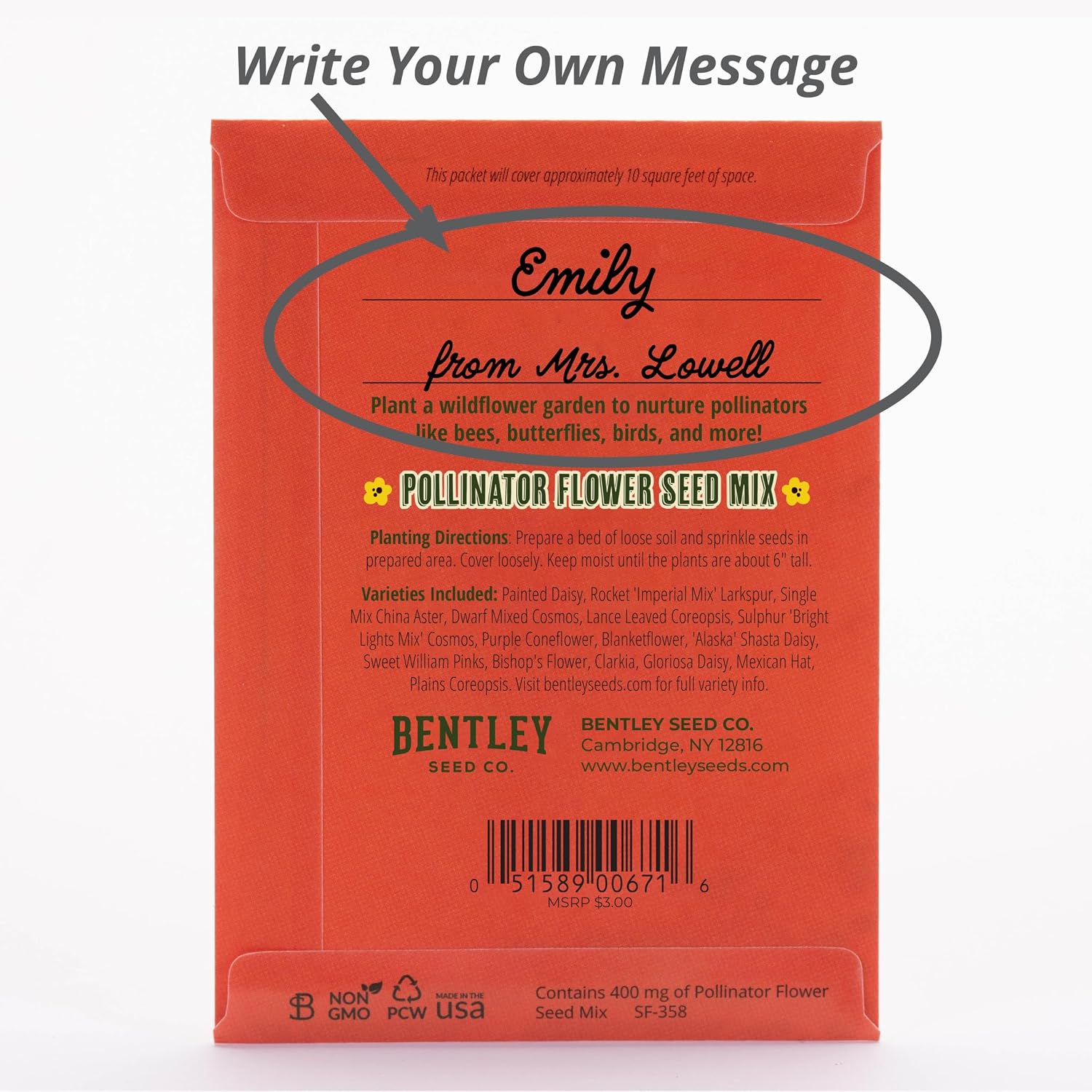 Bentley Earth Day 2025 Bee The Change - Pollinator Flower Mix Seed Packets (25 Packets)