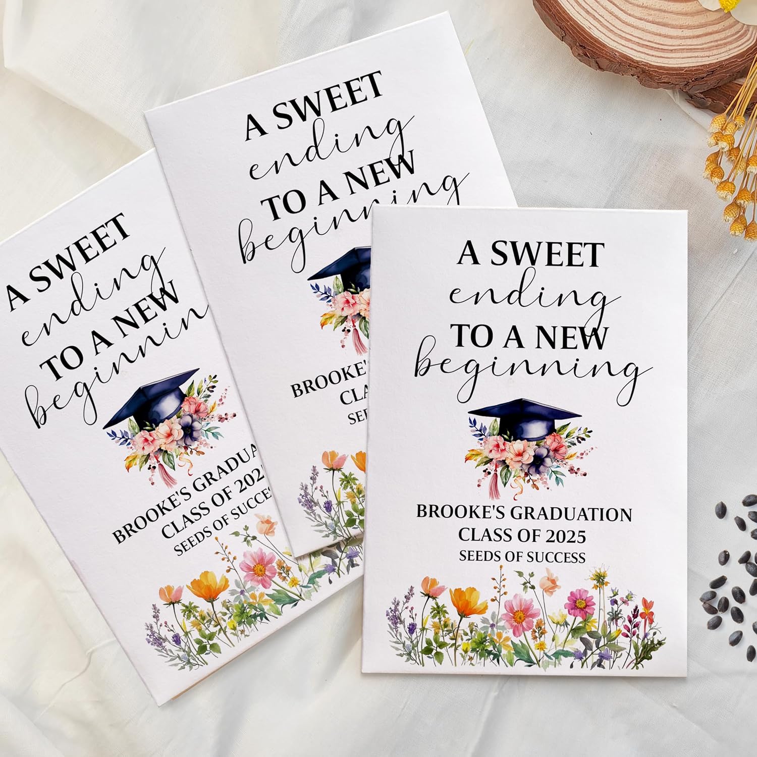 Custom Graduation Seed Packets, Graduation Party Favors, Blooming Future, Class of 2025, Senior 2025 Grad Party