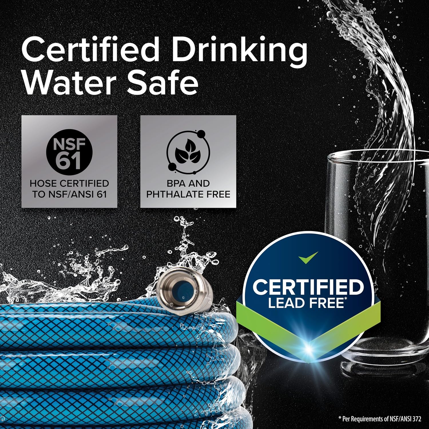 Camco TastePURE 50-Foot Premium Drinking Water Hose | Features a Heavy-Duty Reinforced PVC Construction, Machined
