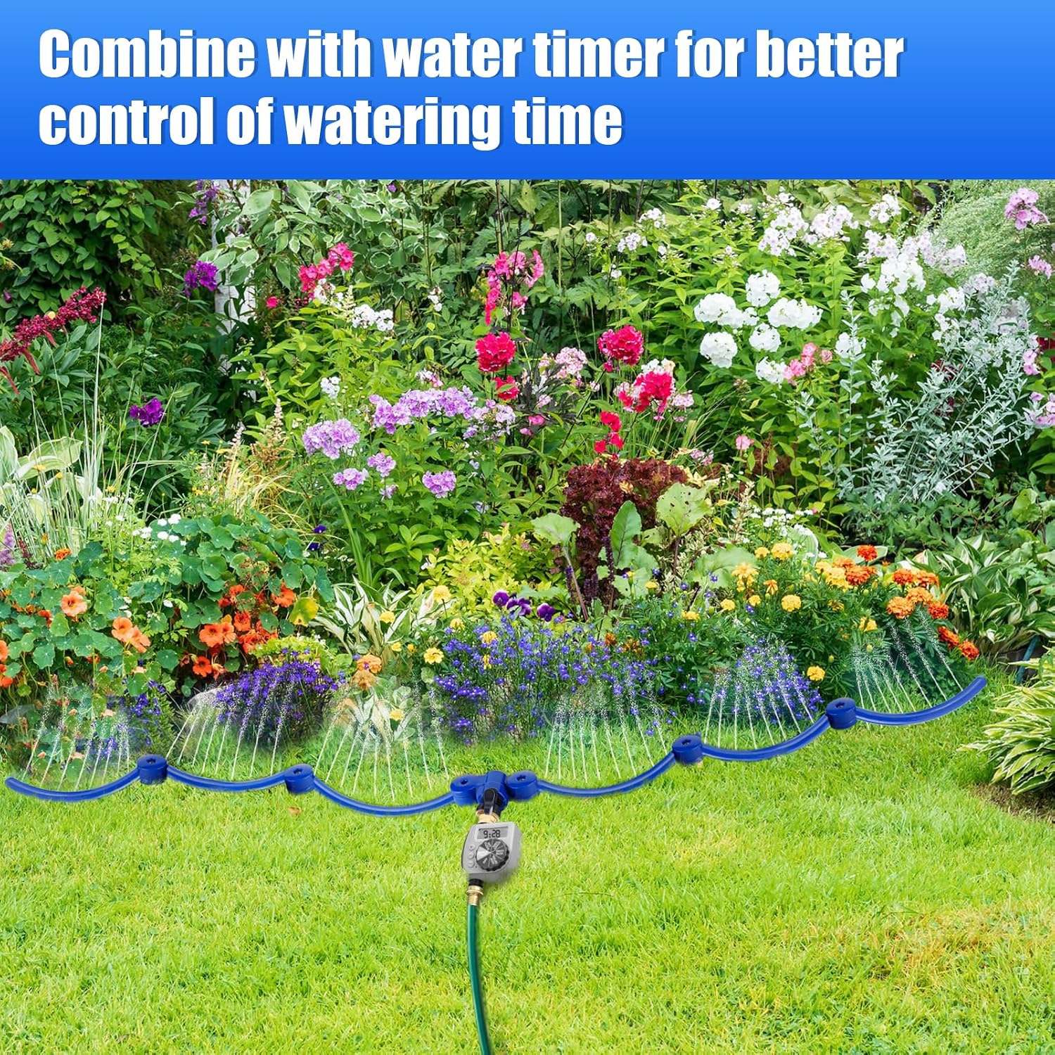 Apipi 20.5" 360° Ring Tree Water Sprinkler for Even Root Irrigation | Adjustable Circle Tree Watering with Y Hose