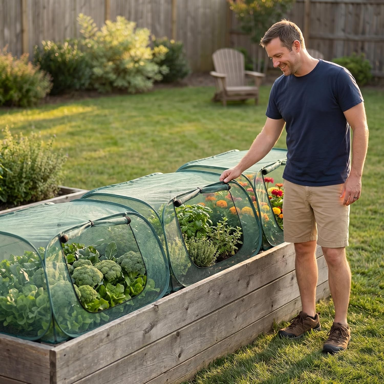 1Pack Raised Garden Bed Covers, Pop Up Mesh Plant & Vegetable Cover,30% Sunblock Plant Shade Tent, Outdoor Planter