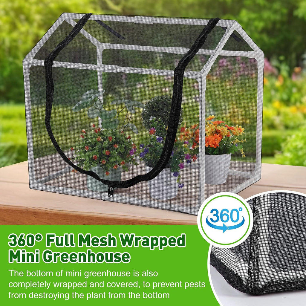 Mesh Plant Cover from Animals, 23.62"x15.75"x19.69" Heavy Duty Plant Cover | Heavy Duty Mesh Plant Cover for Cats, Bird