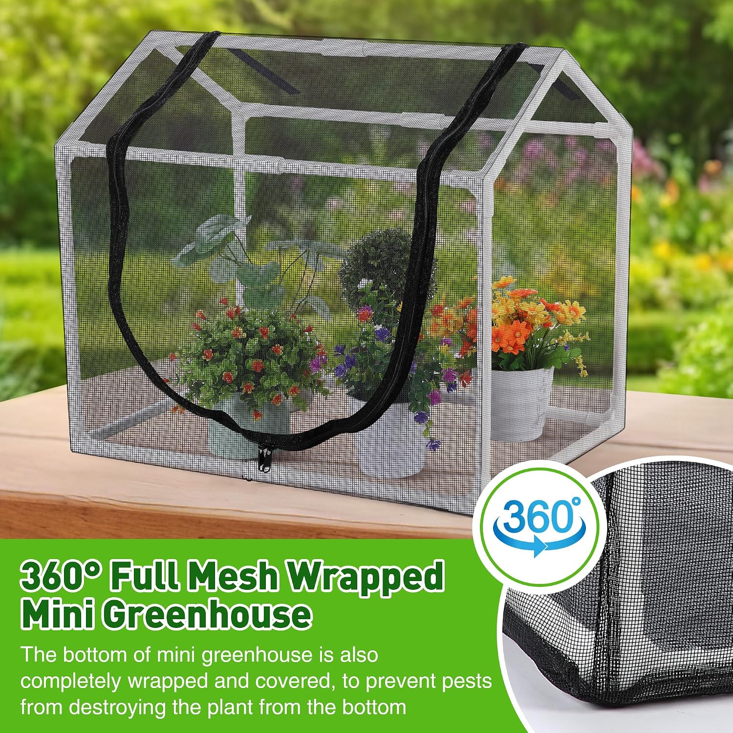 Mesh Plant Cover from Animals, 23.62"x15.75"x19.69" Heavy Duty Plant Cover | Heavy Duty Mesh Plant Cover for Cats, Bird