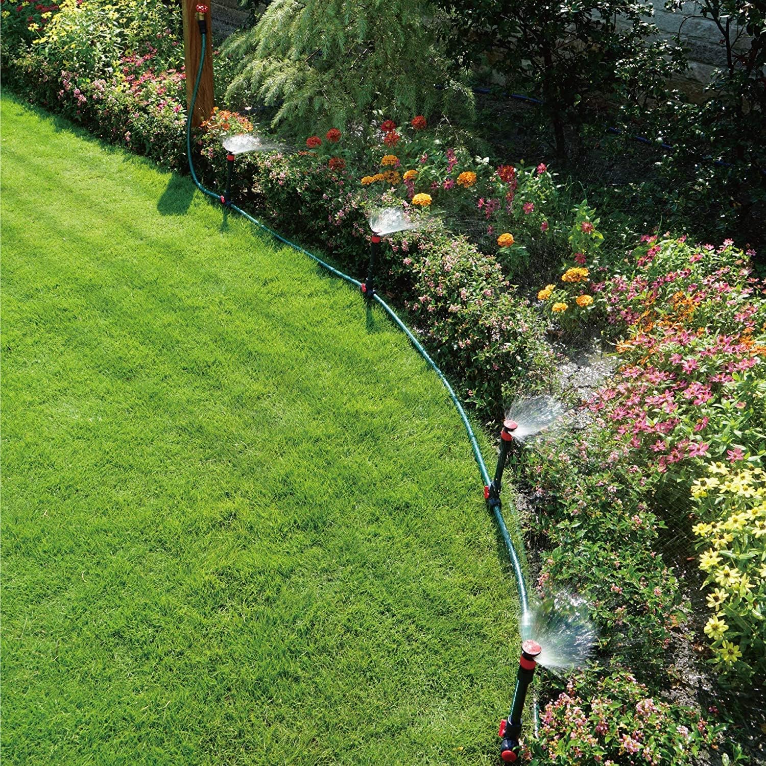 Eden 98063 Multi-Adjustable Flex Design Above Ground Irrigation Garden Sprinkler System, Sprinkler & Hose, DIY Plant