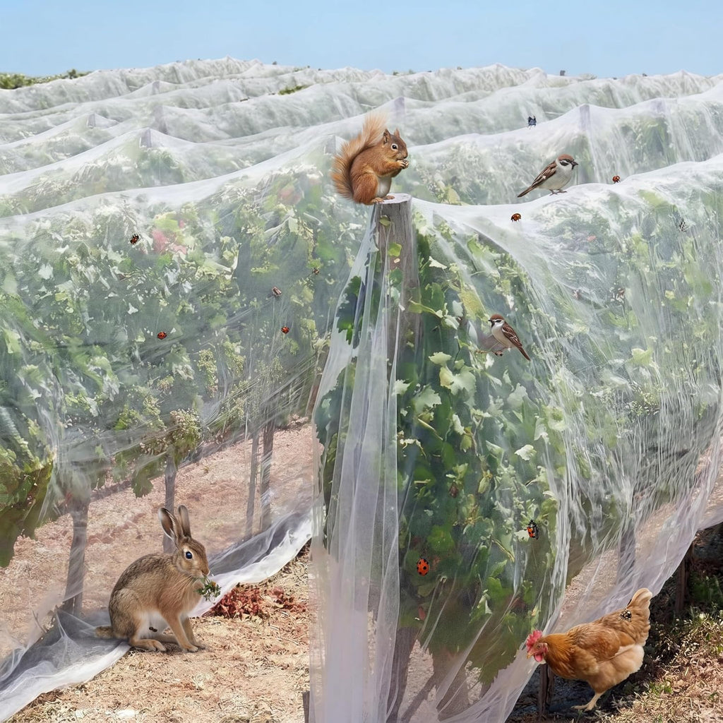 15 x 33 ft Garden Mesh Netting Insect Mosquito Net, White, 1 Pcs | Pest Barrier for Vegetables, Large Fruits Tree Net