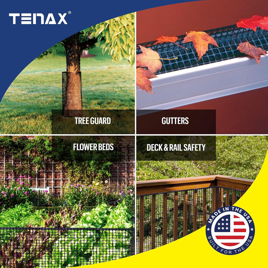 Tenax Garden Netting - Black Plastic Hardware Netting - 3' x 15' - Plastic