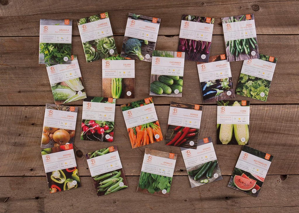 Bentley 20 Pack Garden Seeds for Planting - Non GMO Vegetable Variety Pack for Indoor and Outdoor Growing