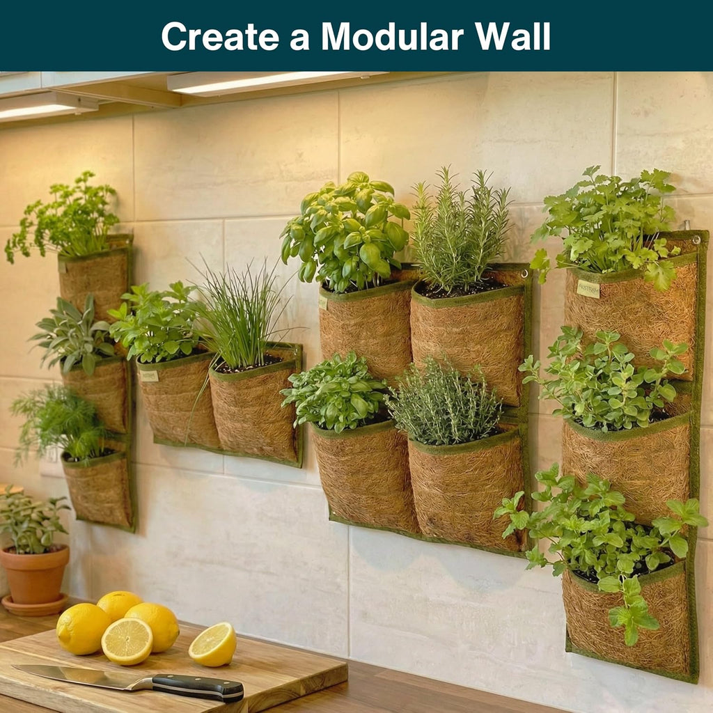 Vertical Garden Planter, 4 Pocket, Vertical Planter, wall planters for Outdoor Plants, Plant wall, Hanging planters for