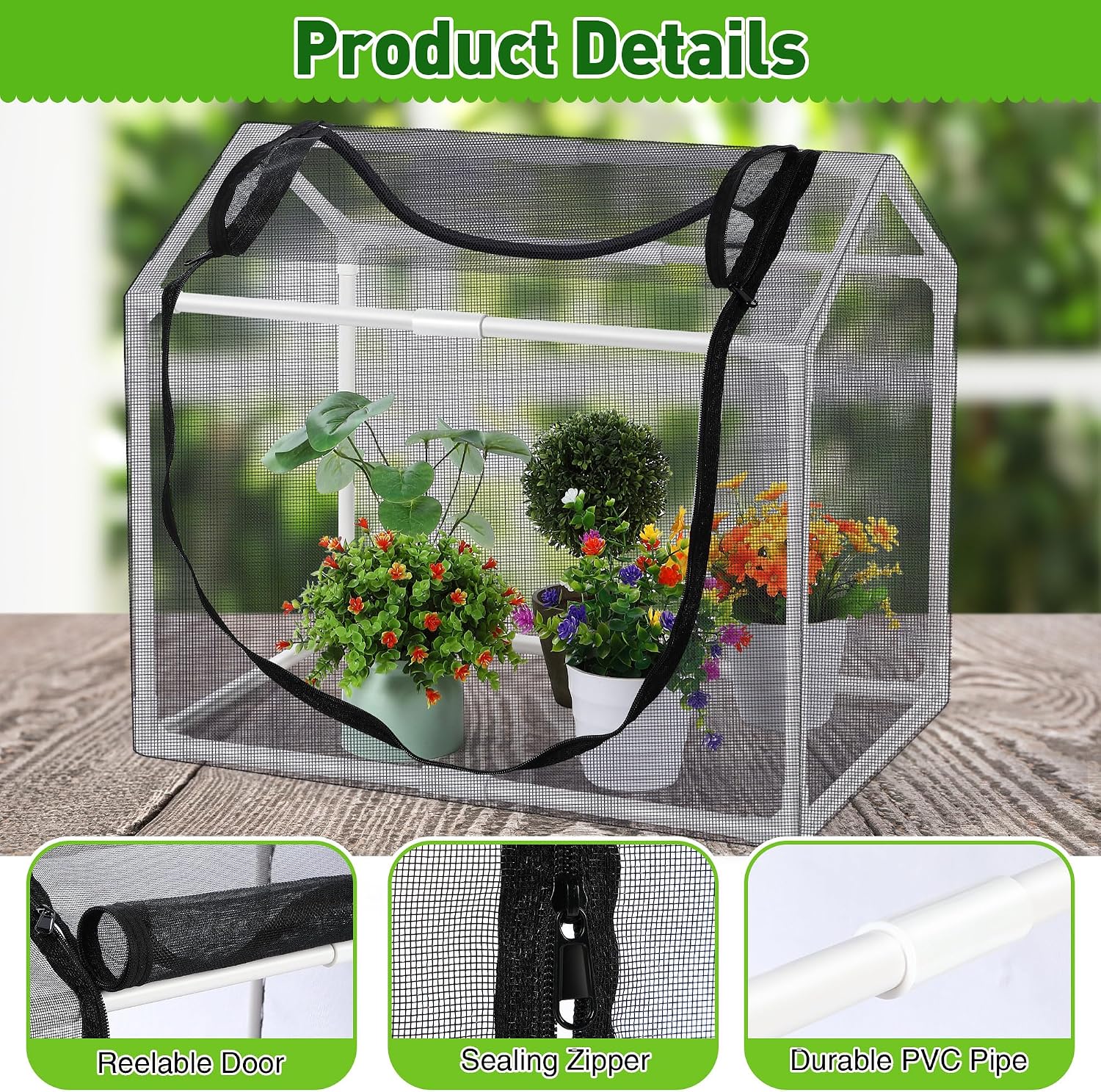 Mesh Plant Cover from Animals, 23.62"x15.75"x19.69" Heavy Duty Plant Cover | Heavy Duty Mesh Plant Cover for Cats, Bird