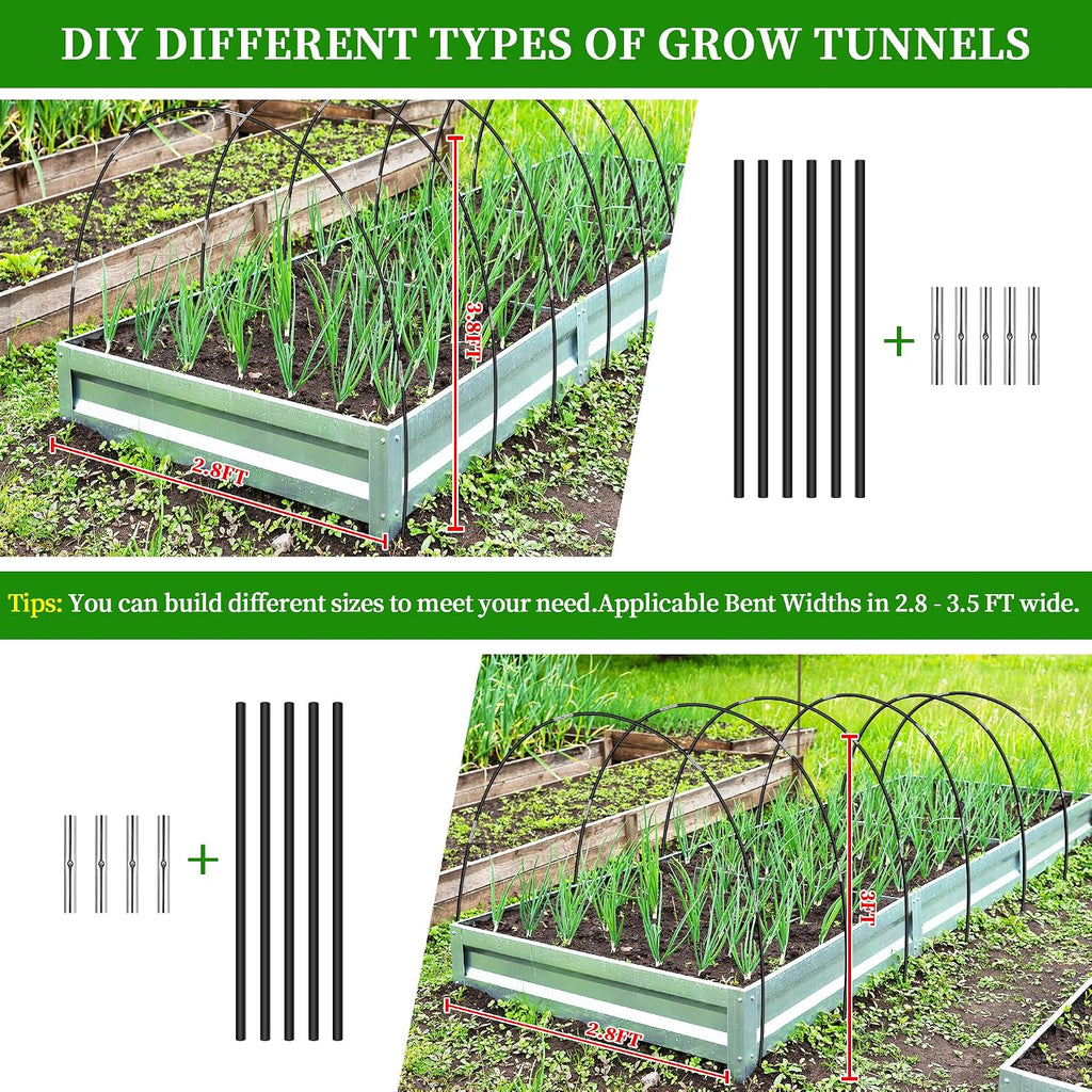 Plant Covers Freeze Protection Kit, 10 x 30 FT 1.23 Oz/yd² Frost Blanket Garden Hoops Kit for Winter, 36 Hoop, Reusable