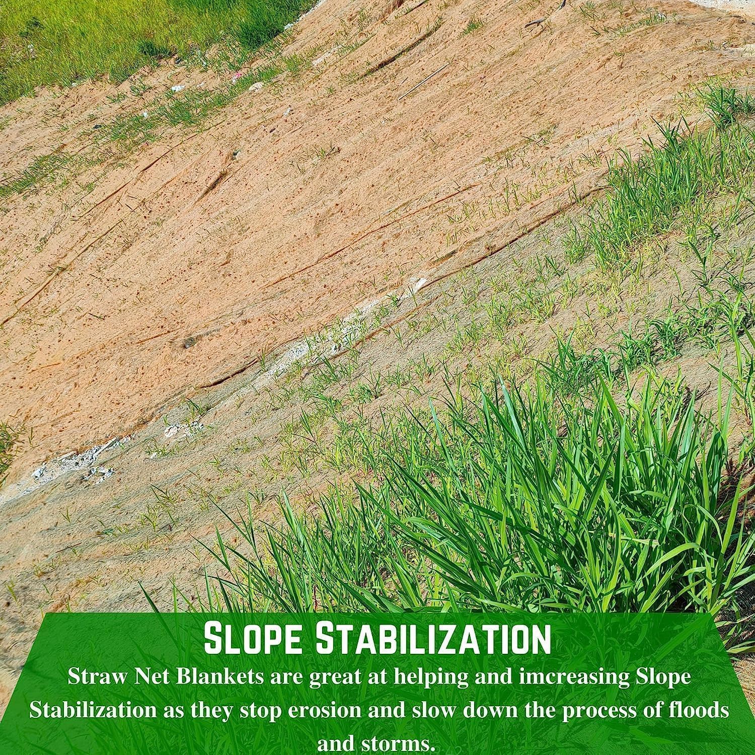 Farm Plastic Supply - Erosion Control Blanket - Straw Garden and Landscape Cover, Erosion Control Blanket, Straw