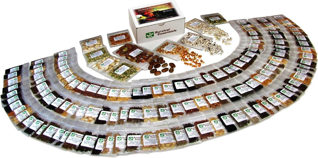 Heirloom Seeds for Planting Vegetables and Fruits - Survival Essentials 135 Variety Seed Vault - Medicinal Herb Seeds