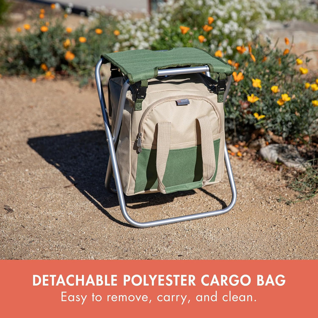 PICNIC TIME Garden Kneeler and Seat, Folding Gardening Bench, Portable Garden Stool and Kneeler with Detachable Tote