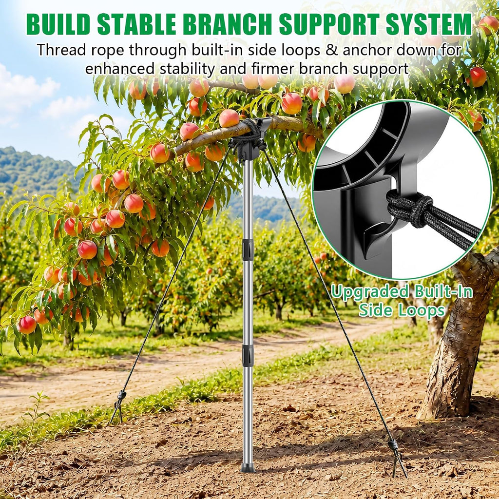 2 Set Adjustable Tree Branch Support, 18"-60" Tree Support Pole with Crutch | Stainless Steel Fruit Tree Branch Support