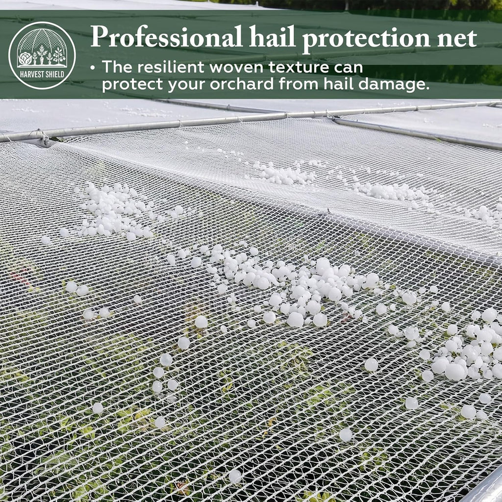 SATINIOR Garden Netting 16.3x10 Ft, Hail Netting, Heavy Duty Bird Net, Plant Protective Woven Mesh with Storage Bag, UV