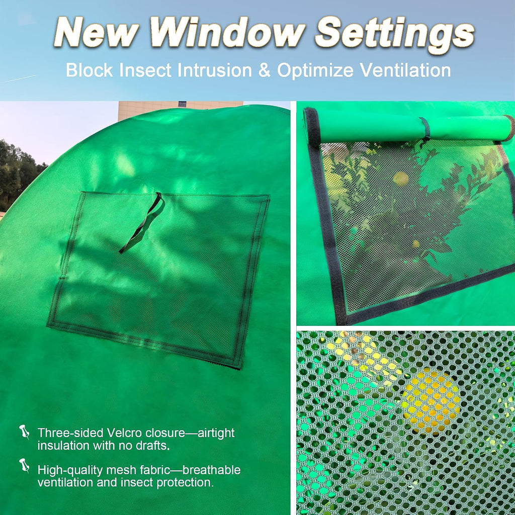59″*59″*60″ Large Winter Plant Warm Covers with Air Hole for Raised Bed- Warm Tent Freeze Protection Humidity Domes for