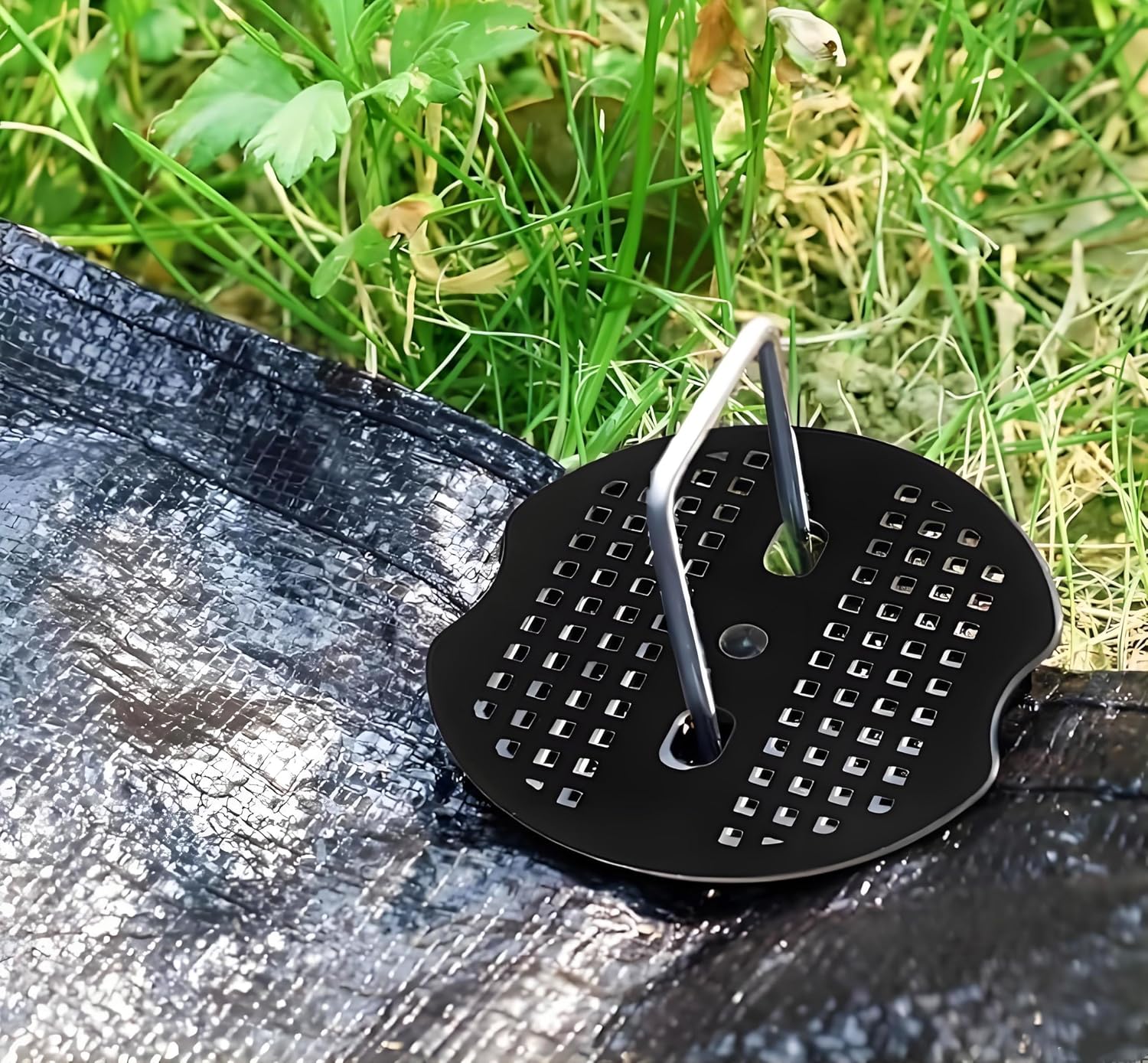 4 Inch 200 PCS Galvanized Landscape Staples with 200 PCS Gasket, Landscape Fabric Pins Stakes Lawn Ground Cover Graden