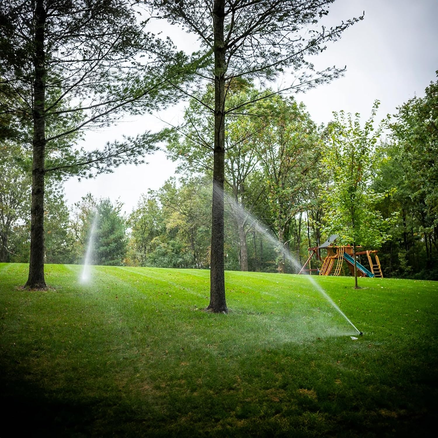 Hourleey 1/2 Inch Zinc Impact Sprinkler, 2 Pack Heavy Duty Lawn Sprinkler Head with Nozzles, Adjustable 0-360 Degree