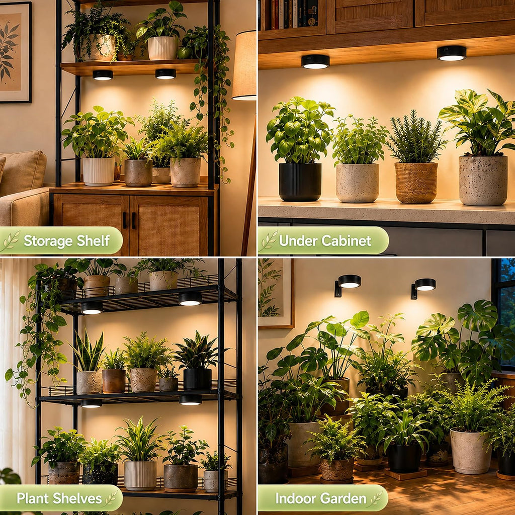 3-Pack Rechargeable Grow Lights for Indoor Plants, Cordless Plant Grow Lamp | Wireless Full Spectrum LED Plant Light