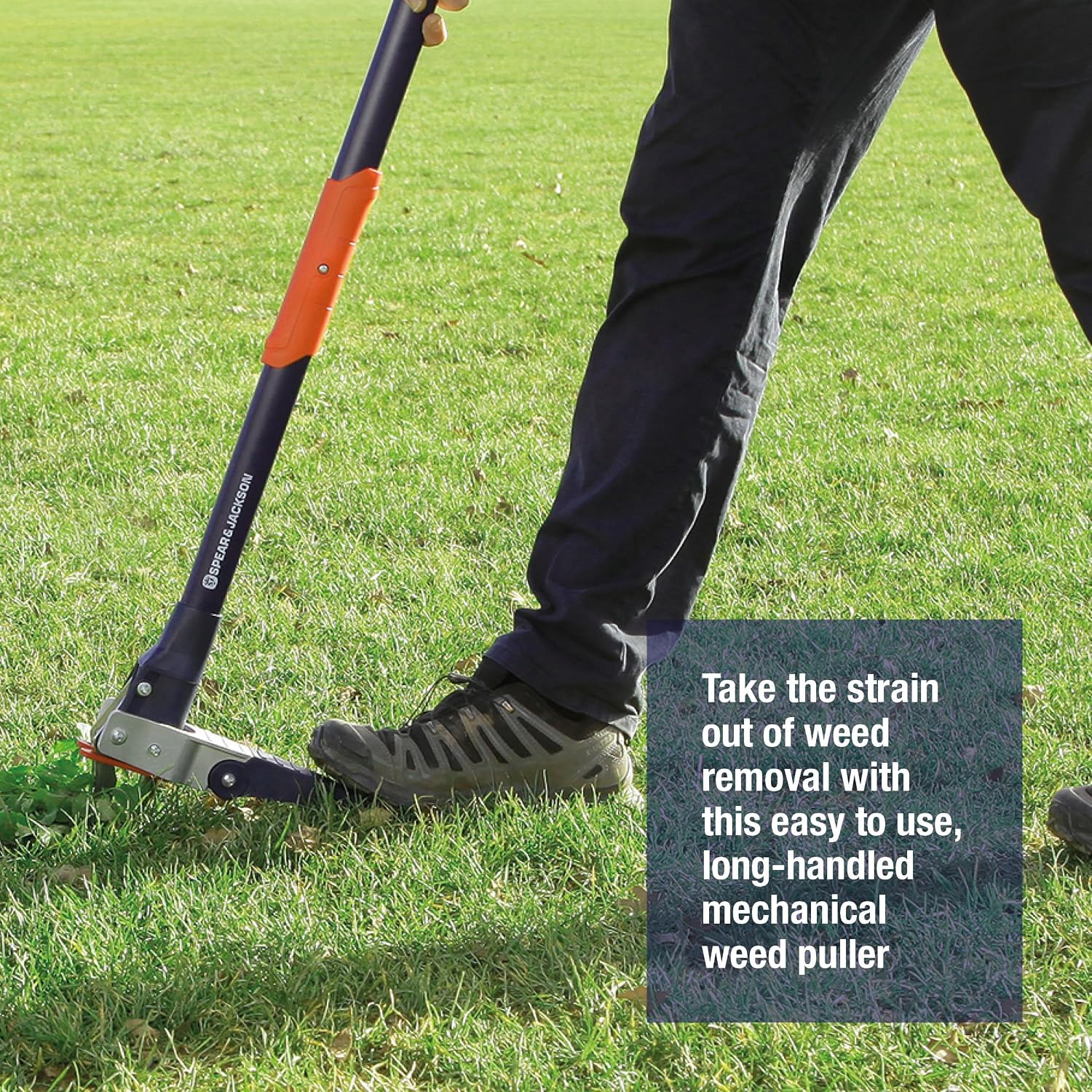Spear & Jackson Weed Puller, Stand-Up Mechanical Garden Tool with Stainless Steel Claws and Long Nylon Fiberglass Handle
