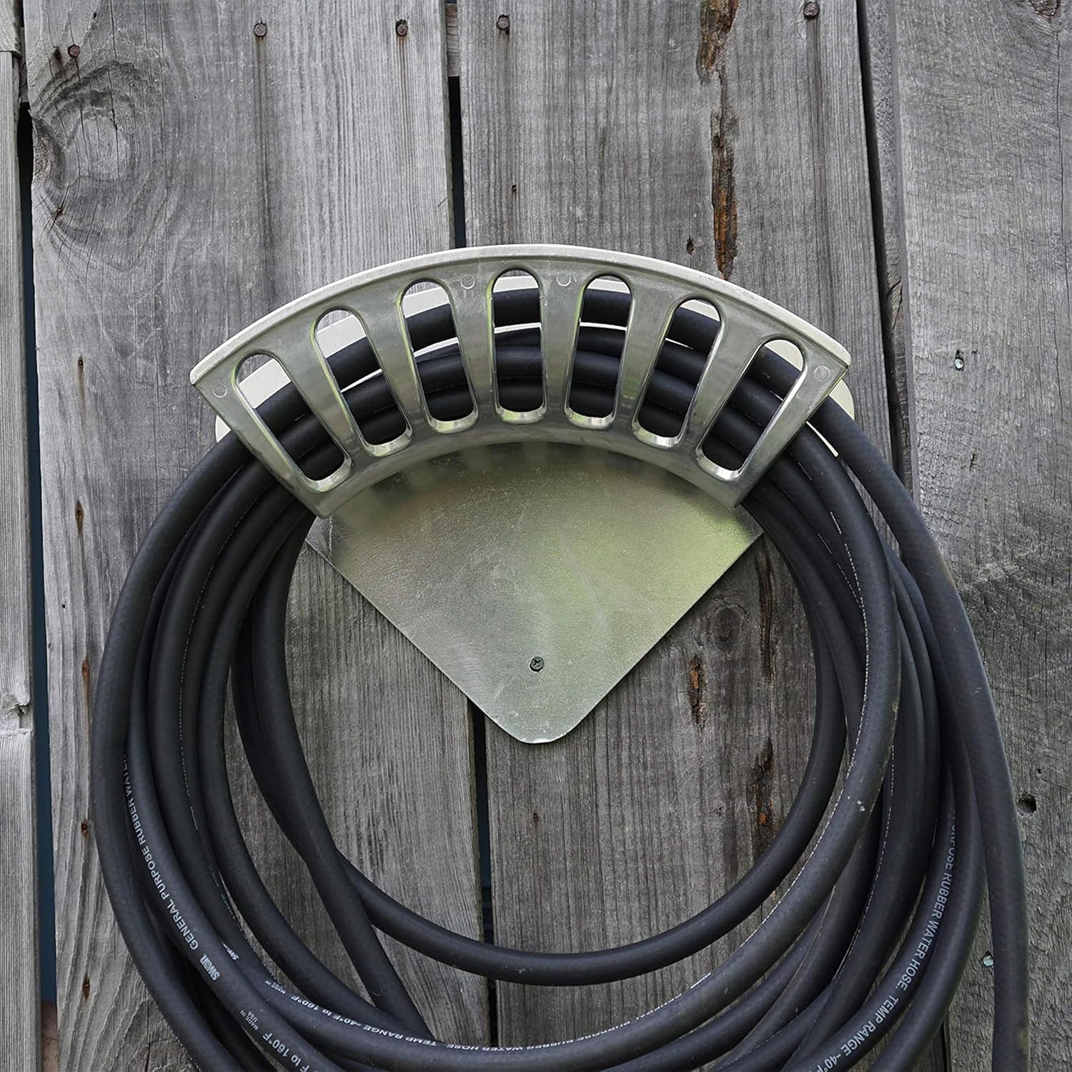 Kings County Tools Hose Reel for Outside, 13” x 5.25” x 9.75” | Heavy Duty Aluminum Hanger Wall Mount for 100ft 1/2"