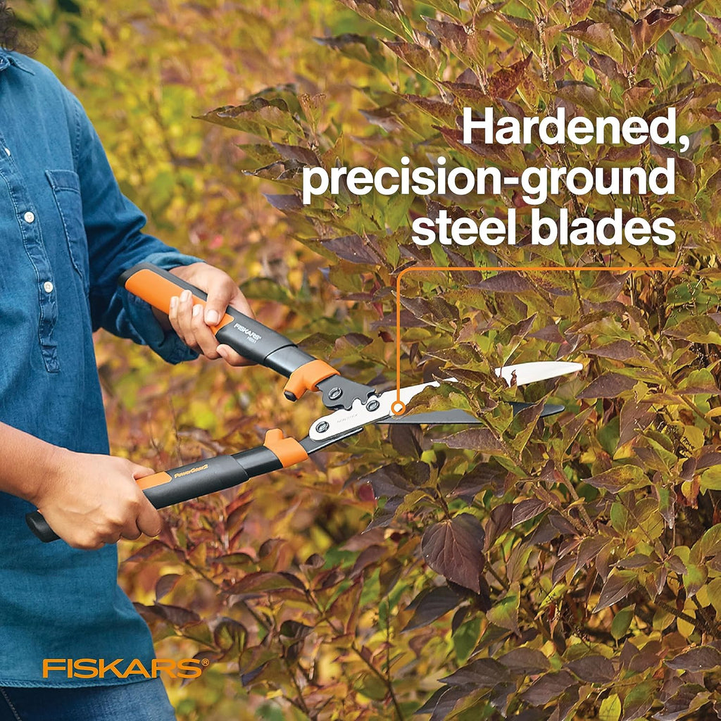 Fiskars 23" PowerGear2 Garden Hedge Shears, Hedge Clippers, 10" Blades | PowerGear2 Technology Multiplies Power for