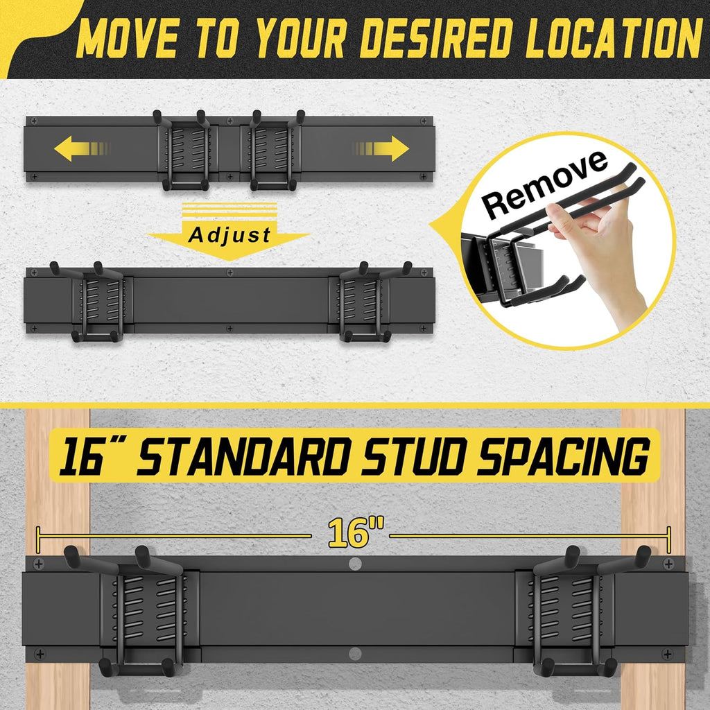 klasit Garage Wall Organizer,15Pack Carries 675 lbs,Garden Tool Organizer | 48in With Large Storage Space,Easy